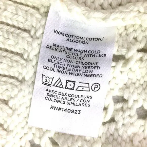 Loft Petites Cottagecore Open Knit Split Neck Cream Pullover Sweater Size XXS - Picture 9 of 13